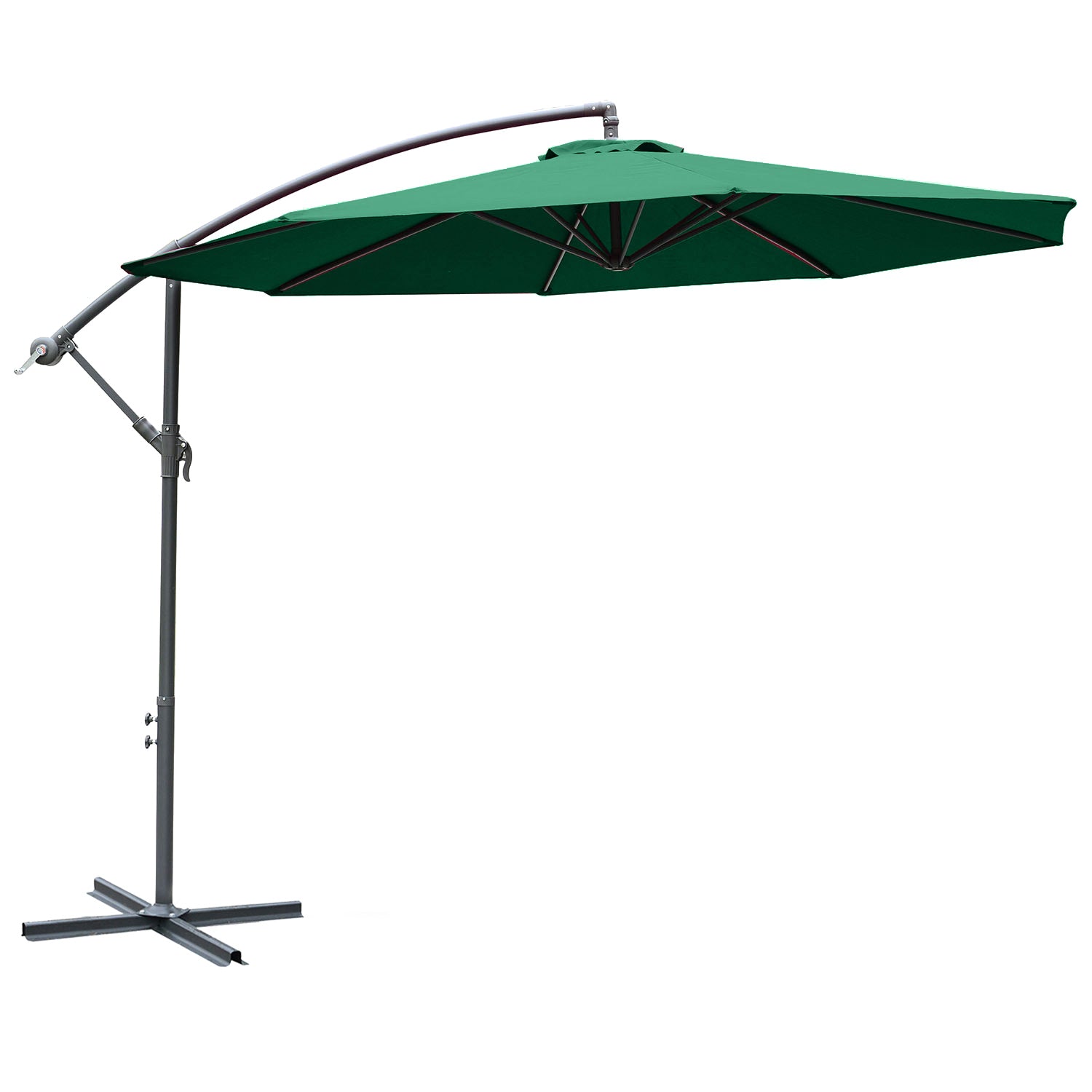 3m Garden Banana Parasol W/ Crank Handle | Green