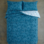 Cow Parsley Easycare Duvet Cover Set – 200tc Cotton Rich Botanical Bedding | Double | Blue