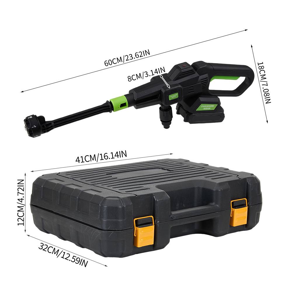 21v Cordless Portable Pressure Washer 12 Bar Handheld Power Cleaner, 3-speed Water Flow Control, Dual Batteries, 5m Hose, 6 Spray Modes And Foam Cannon For Cars