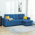 3 Seater Sofa Bed Convertible Pull Out Sofa With Storage | One Size | Dark Blue
