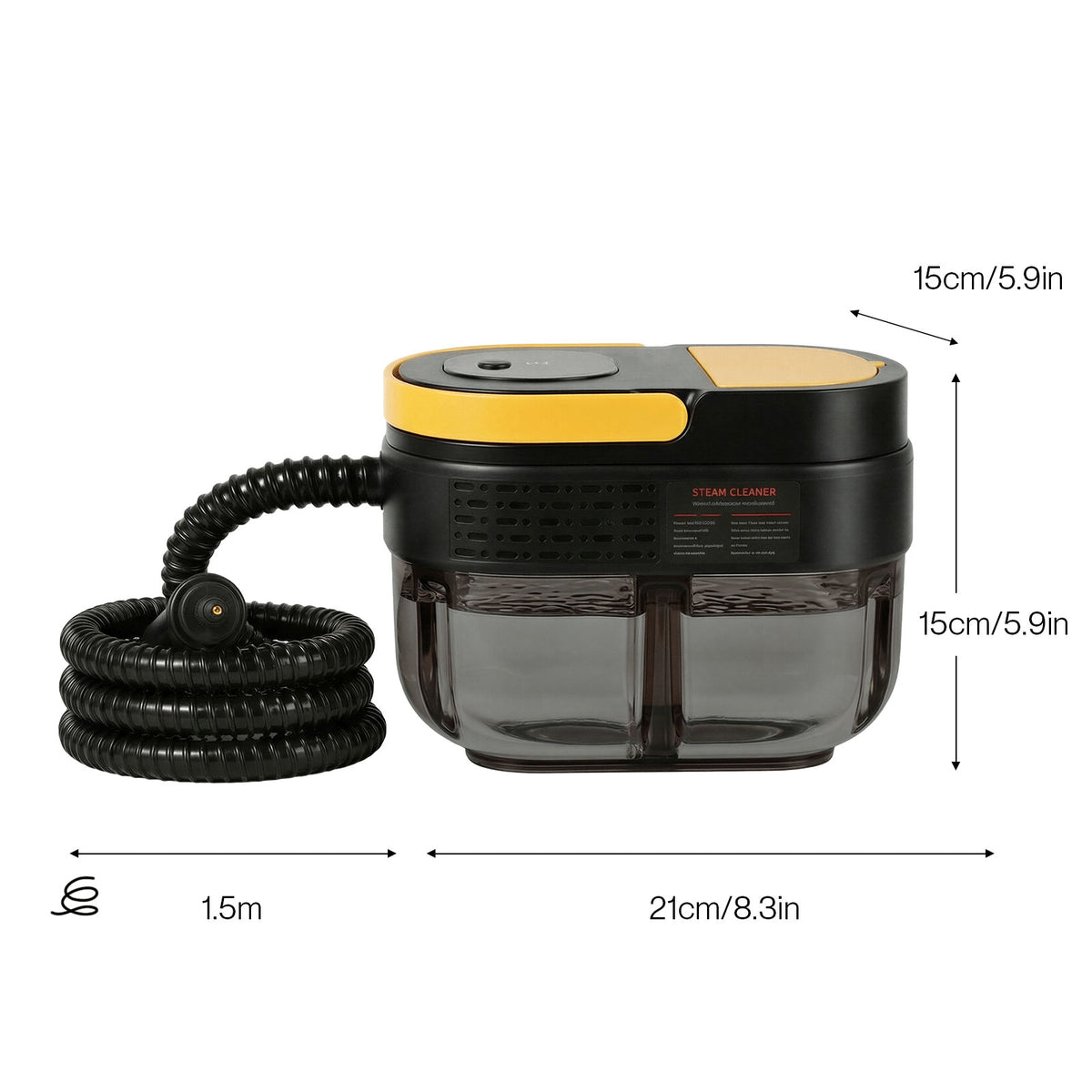 Steam Cleaner High Pressure Cleaning Machine Adjustable 1500w For Home | Black