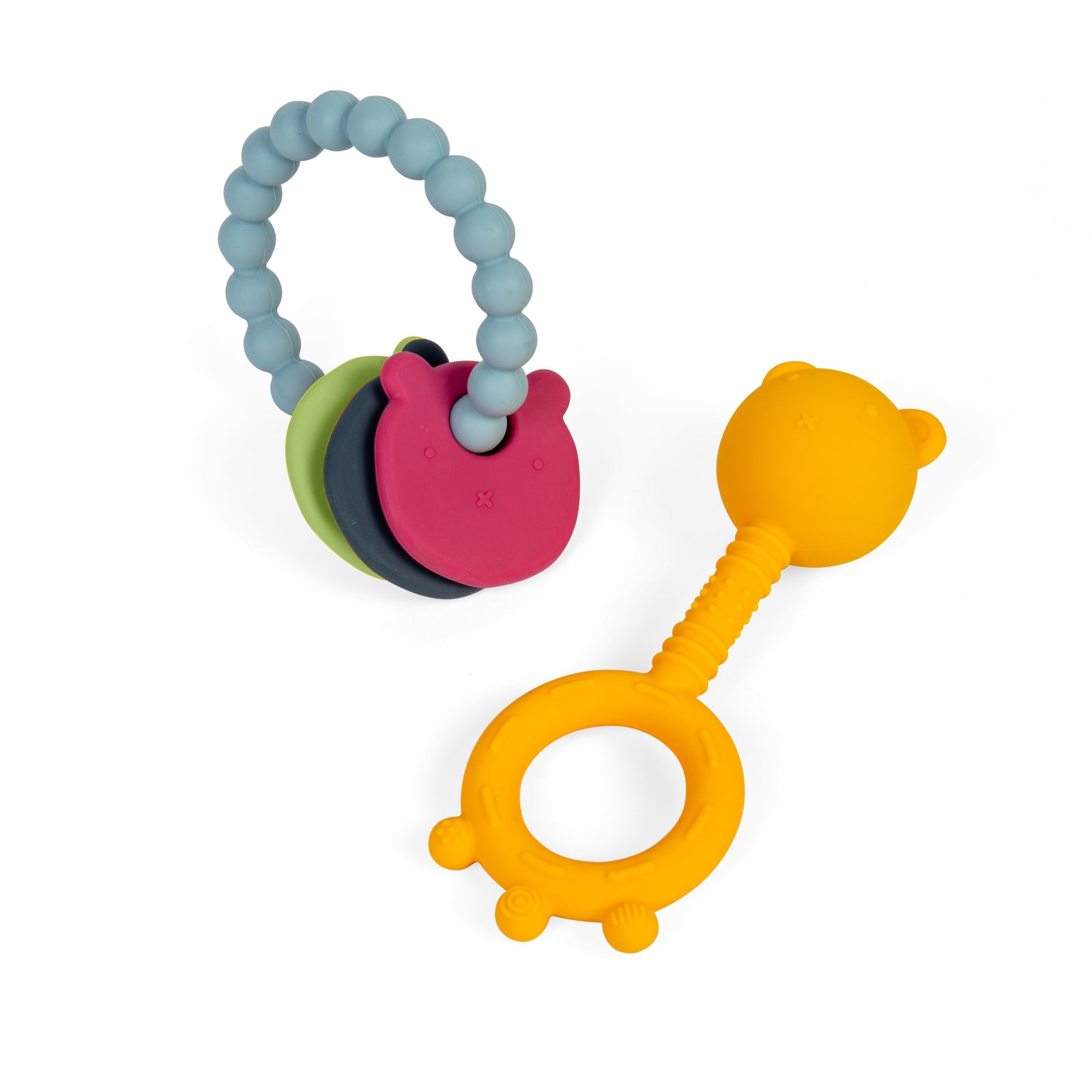 2pc Silicone Baby Bear Teether Set