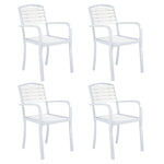 Set Of 4 Garden Dining Armchairs White