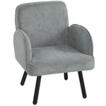 Lounge Chair Velvet Upholstered Spring Cushion | Grey