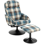 Swivel Armchair With Footstool And Adjustable Backrest | One Size | Multi Colour