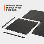 Interlocking Gym Mat - Corrugated Black