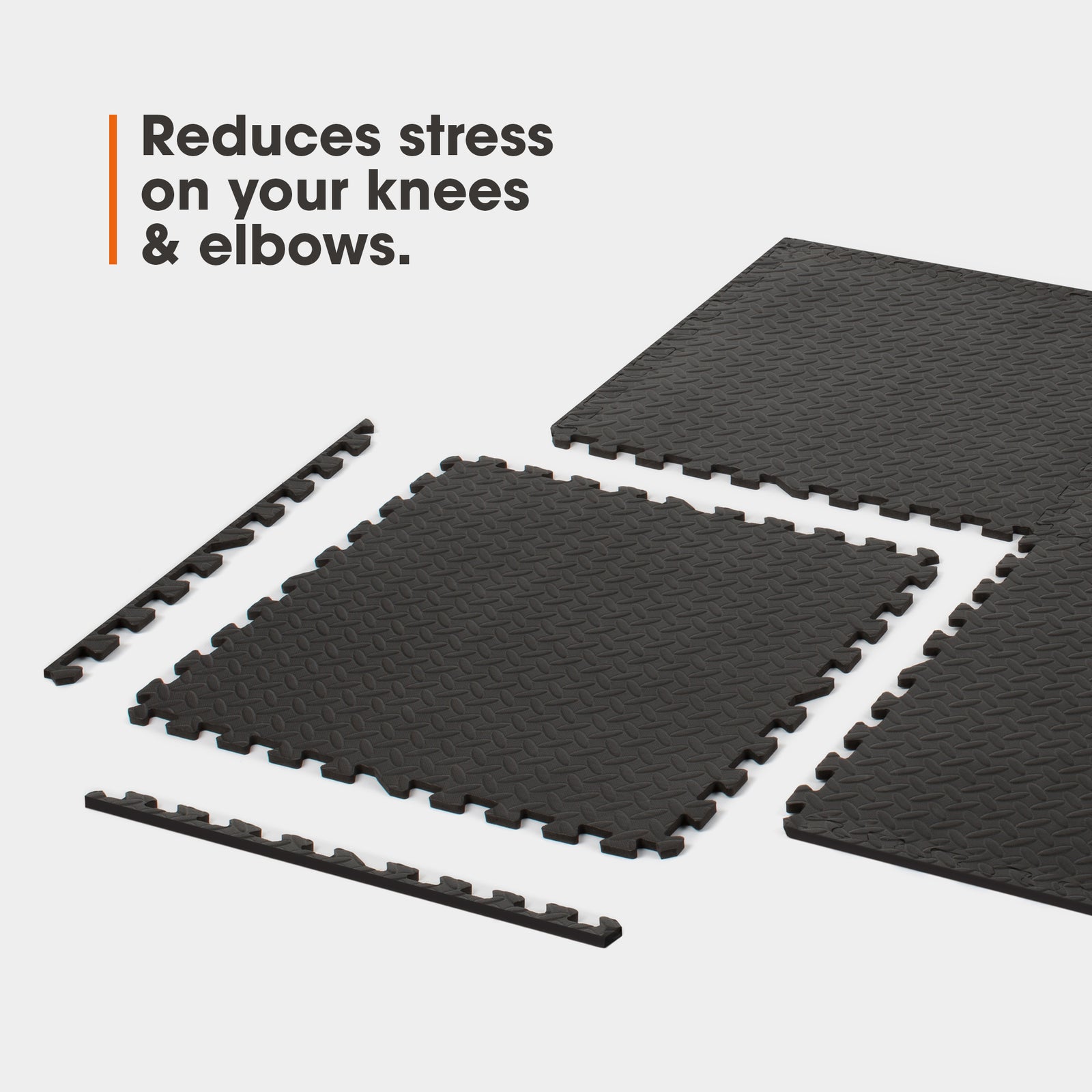 Interlocking Gym Mat - Corrugated Black