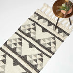 Kota Black & Grey Kilim Wool Rug | 200cm | Black & Grey