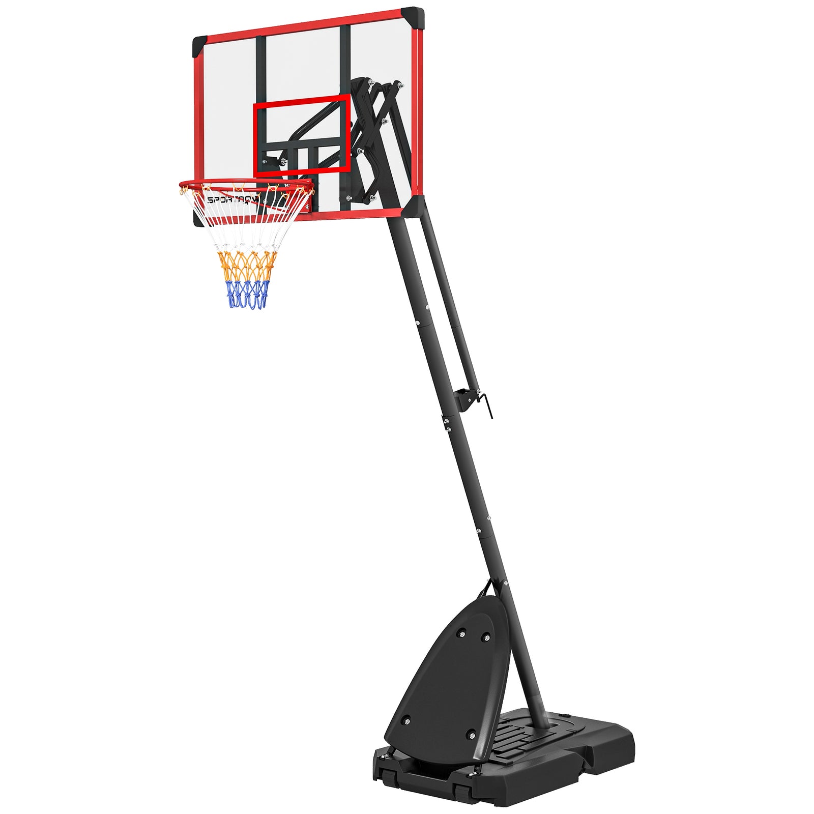 Adjustable Portable Basketball Hoop And Stand With Wheels | Red