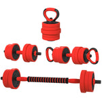 4-in-1 Weight Dumbbells Set Barbell | 20kg | Red