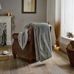 Burghley Extra Soft Faux Fur Throw 130x170cm – Chevron Pattern Decorative Blanket | 130cm x 170cm | Grey