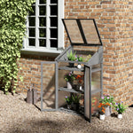 Wooden Greenhouse Cold Frame Semi Transparent | Gray