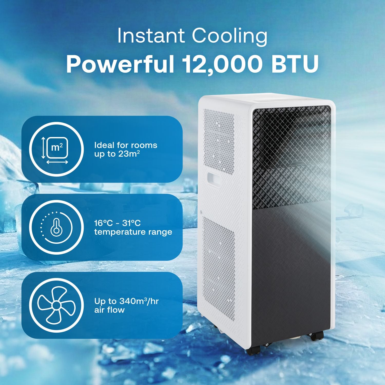 EcoIQ Portable Air Conditioning Unit, 12000 Btu