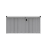 250l Outdoor Storage Box With Metal Frame – Weatherproof Garden & Patio Storage For Tools, Cushions, With Combination Lock | Light Grey