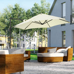 2.5m Cantilever Parasol W/ 360° Rotation, Cross Base | Beige