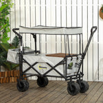 Trolley Cart Storage Wagon With Handle, Canopy Black
