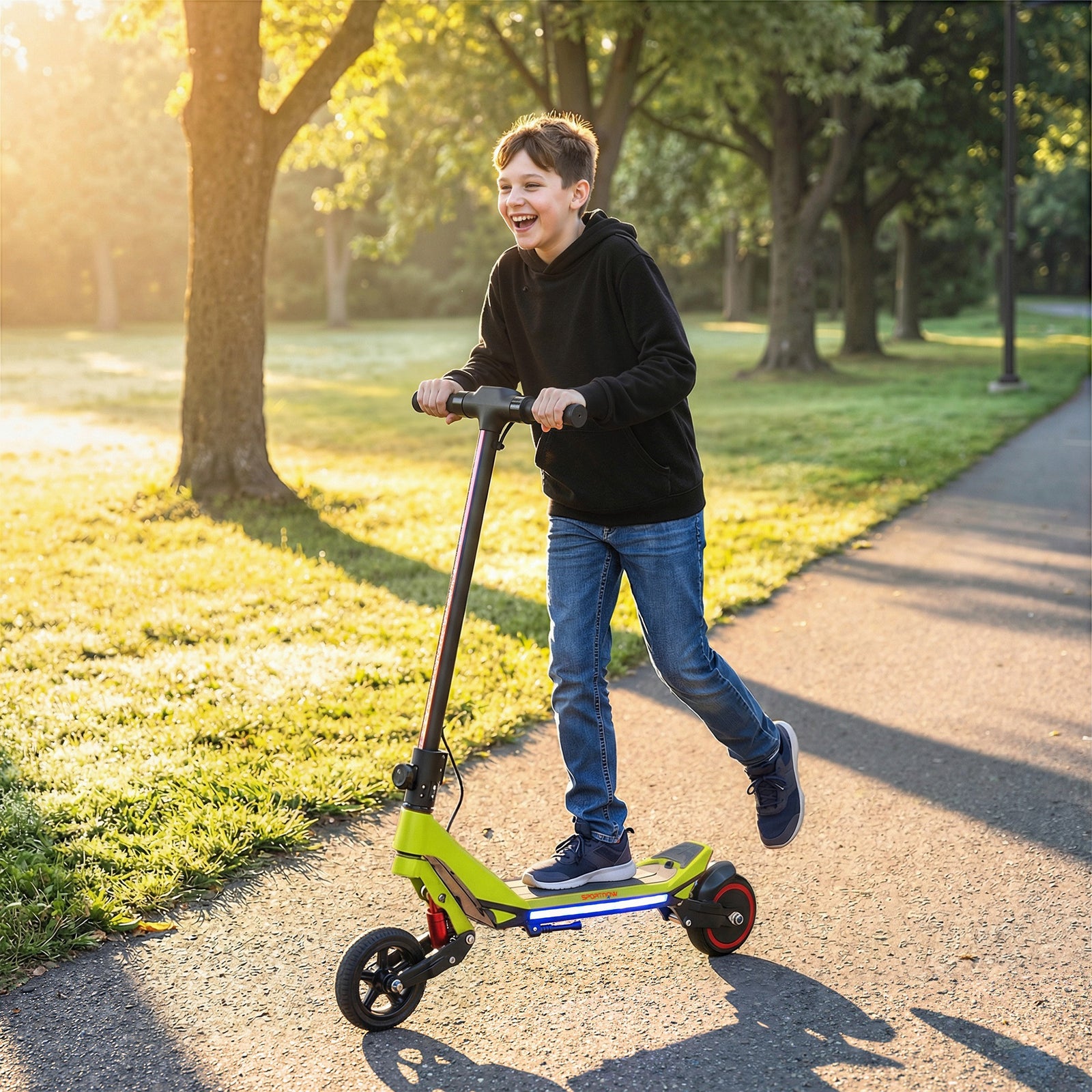 Electric Scooter For Kids, Foldable E Scooter For Age Age 6+ | Green