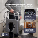 3 In 1 Commode Chair Folding Shower Chair Toilet Seat Riser Adjustable | Grey