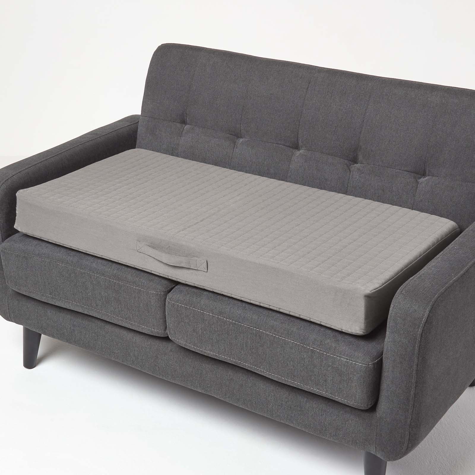 Quilted Cotton 2 Seater Orthopaedic Booster Cushion Cover | 50cm x 100cm | Grey