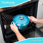 Cast Iron Dutch Oven Casserole Pot With Lid - 22cm (2.9l) | Blue
