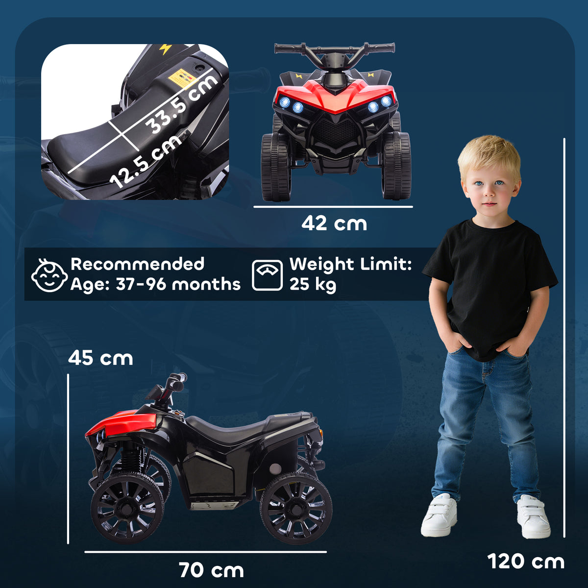 6v Kids Atv, Battery Powered Ride On Car For Ages 3-6 Years | Red