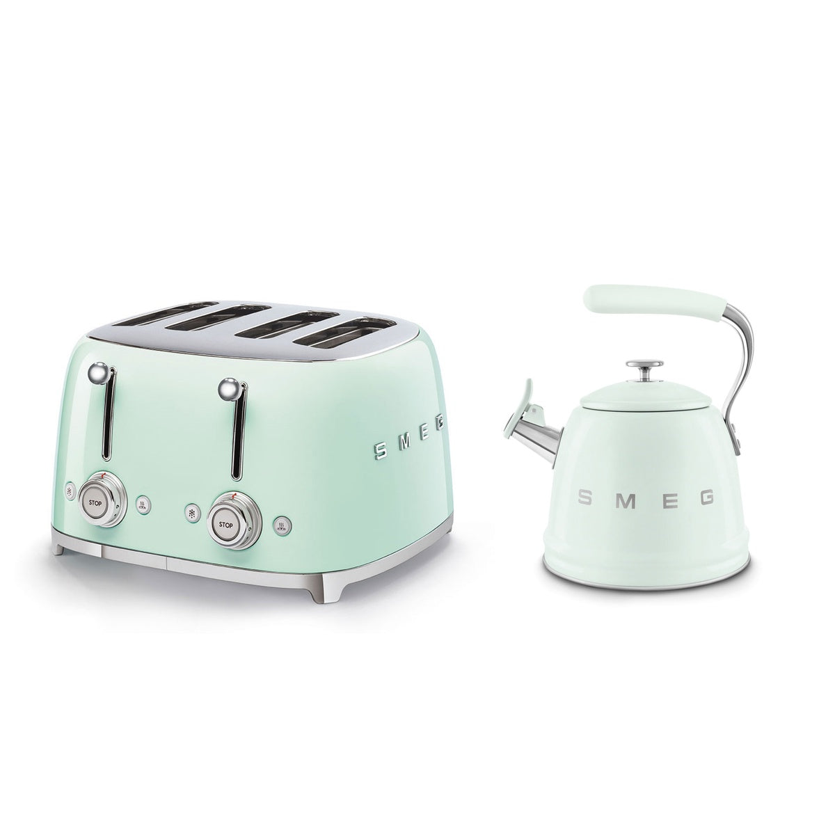 Wkf01, Tsf03 Stovetop Kettle & 4-slice Toaster Set | Light Green