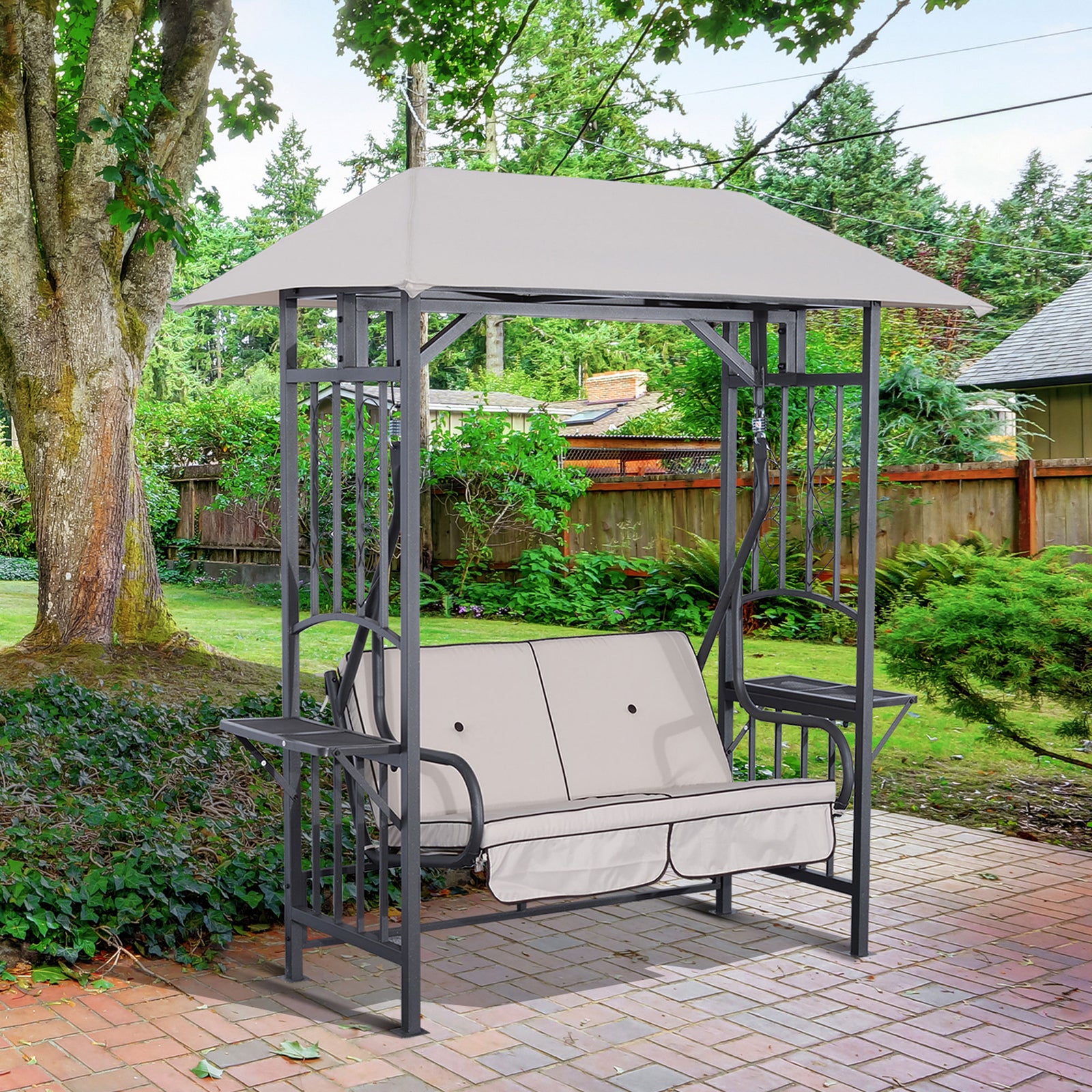 Outdoor Garden 2 Seater Canopy Swing Seat Porch Hammock