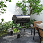 Charcoal Bbq, Adjustable Height, Trolley, Red | Black