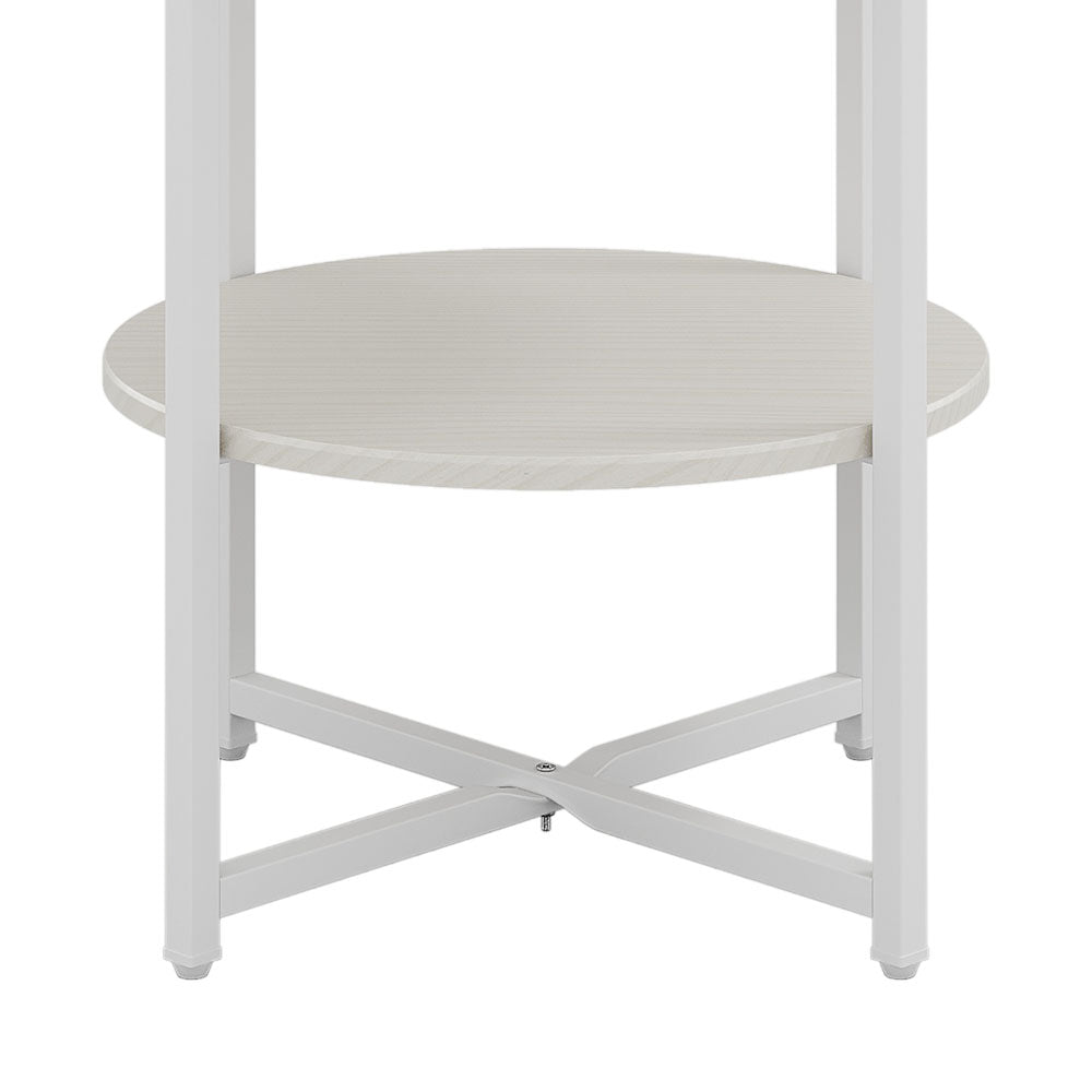 Small Round Coffee Table With 2 Tier | White