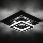 Modern Square Crystal Ceiling Light With Chrome Finish