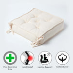 Cotton Dining Chair Booster Cushion | 40cm x 40cm | Cream