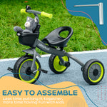 Trike W/ Adjustable Seat Basket, Kids Tricycle For 2-5 Years Old | Black
