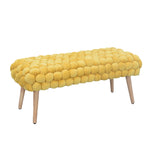 Cushla Bubbly Velvet Large Footstool | Yellow