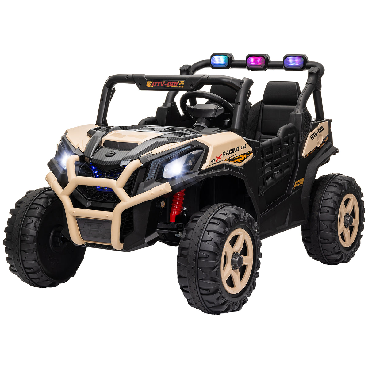 2 Seater 24v Kids Electric Car W/ Remote Control | Khaki