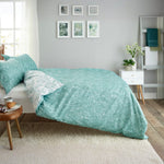 Cow Parsley Easycare Duvet Cover Set – 200tc Cotton Rich Botanical Bedding | Double | Green