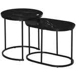 Coffee Table Faux Marble, Side Accent Tables, Black