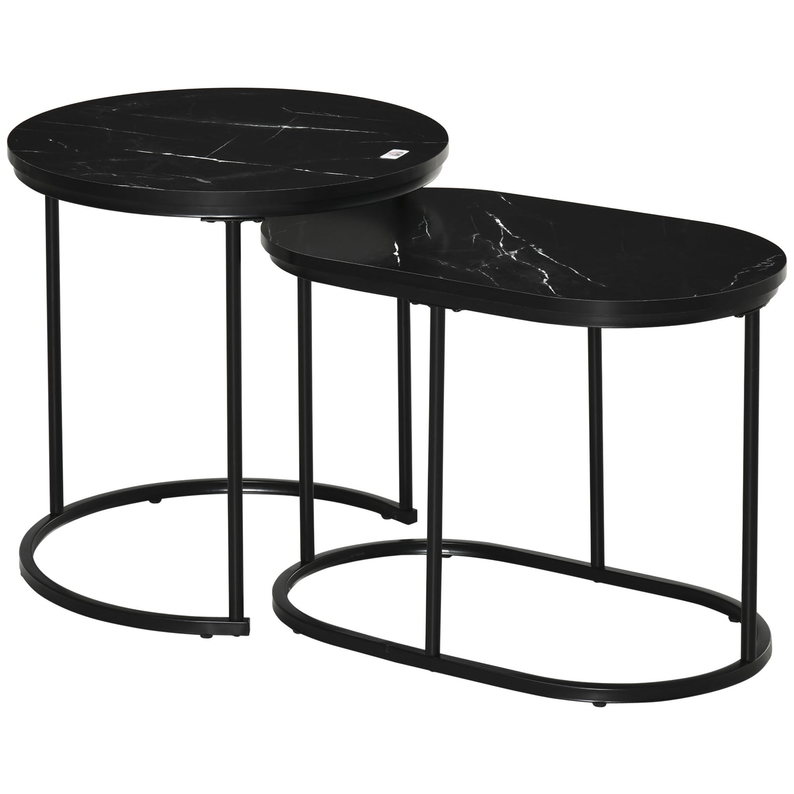 Coffee Table Faux Marble, Side Accent Tables, Black