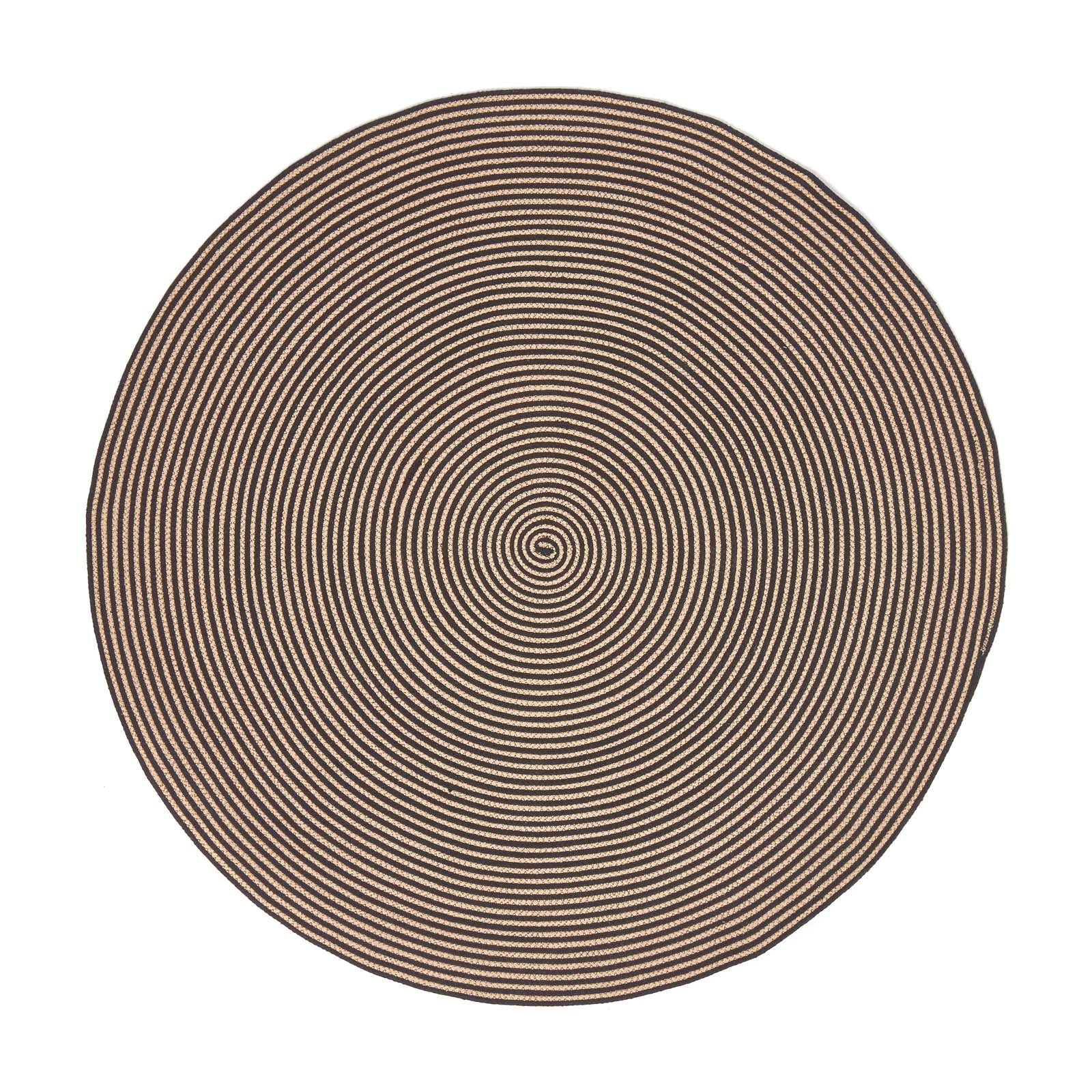 Handmade Woven Spiral Braided Rug | 120cm | Linen
