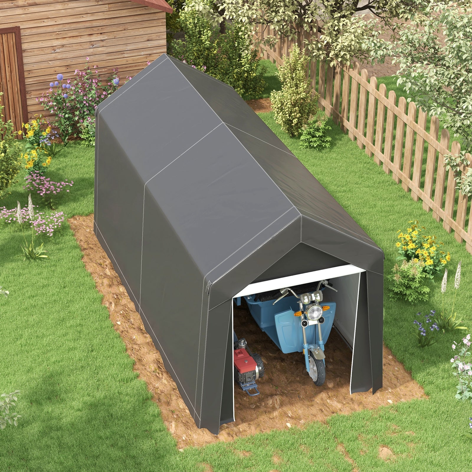 Garden Storage Shed, Waterproof And Heavy Duty Portable Shed | Small | Dark Gray