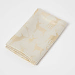 Sparkling Stag Pattern Christmas Table Cloth | 132 x 274cm | Gold