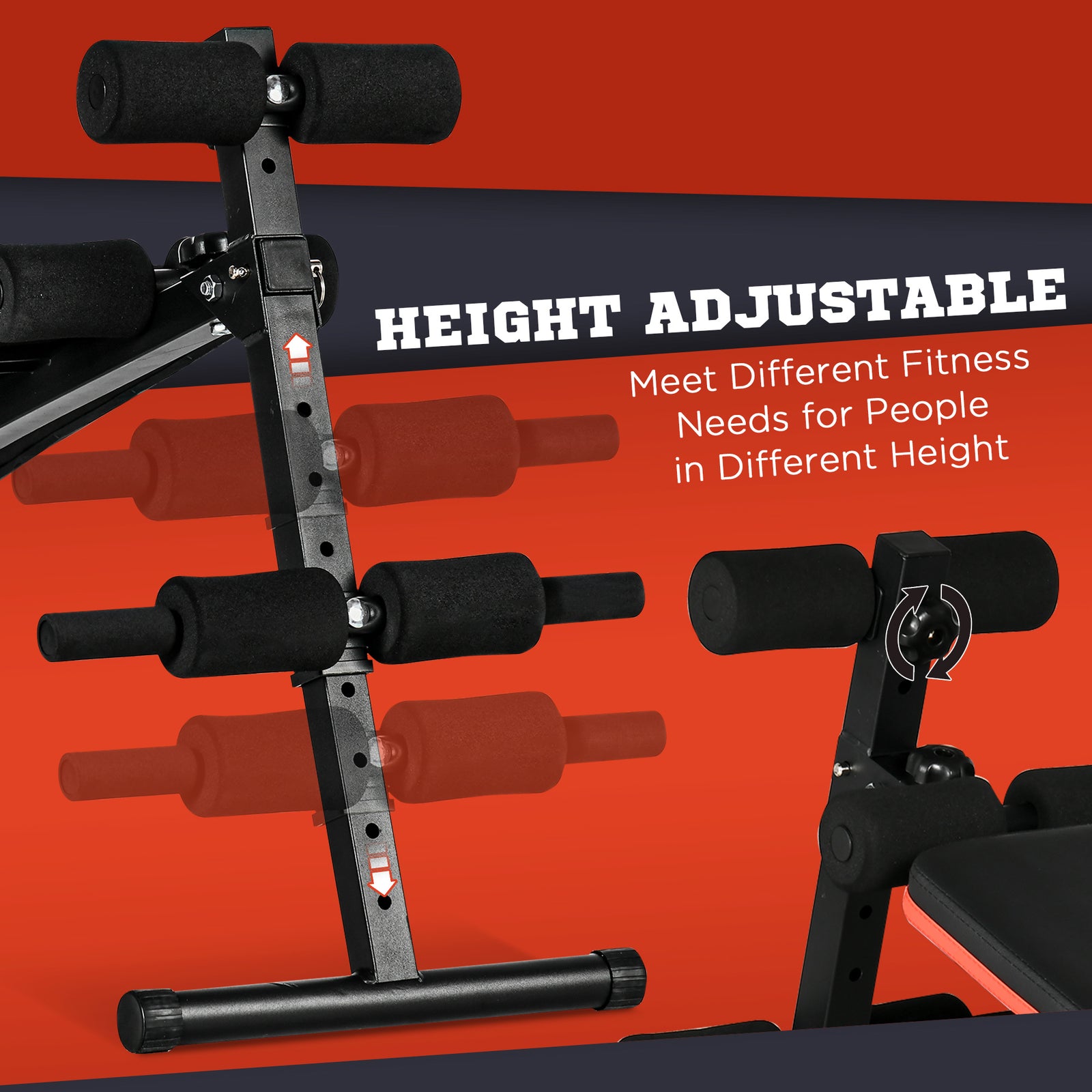 Foldable Sit Up Bench - Adjustable Core Workout | Black
