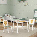 3-piece Kids Table With 2 Chairs Set For Bedroom, Nursery | Green