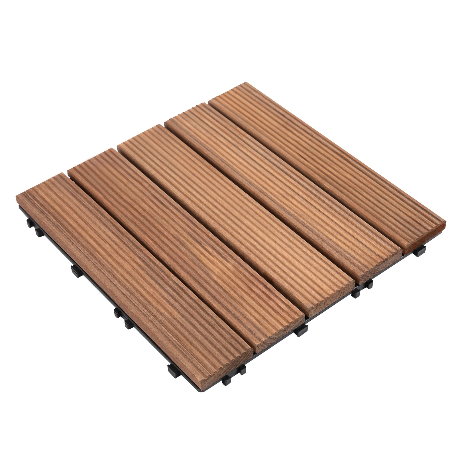 27 Pcs Black Wooden Deck Tiles 30x30 Cm For Patio/deck | Brown