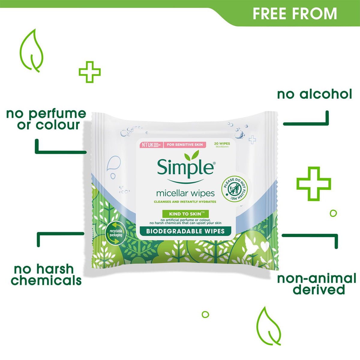 Biodegradable Micellar Wipes With Glycerin & Pro-vitamin B5 | Set of 6