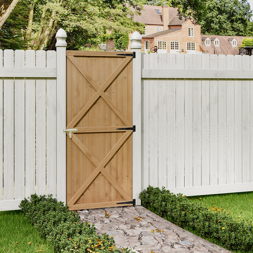 79/85/100cm W X 183cm H Garden Flat Top Pine Wood Gate Kit | Small