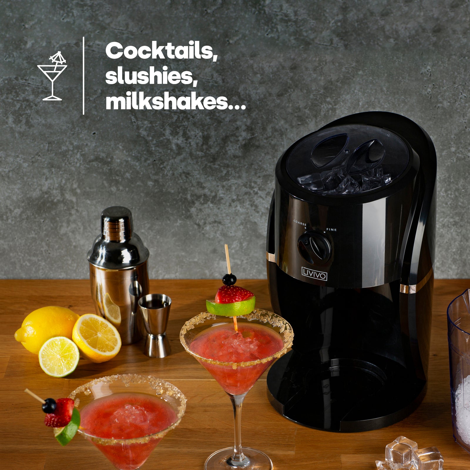 Livivo Ice Crusher Machine Electric Slush Maker With 1l Jug And Two Settings