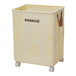 Foldable Laundry Basket With Wheels | Large | Beige