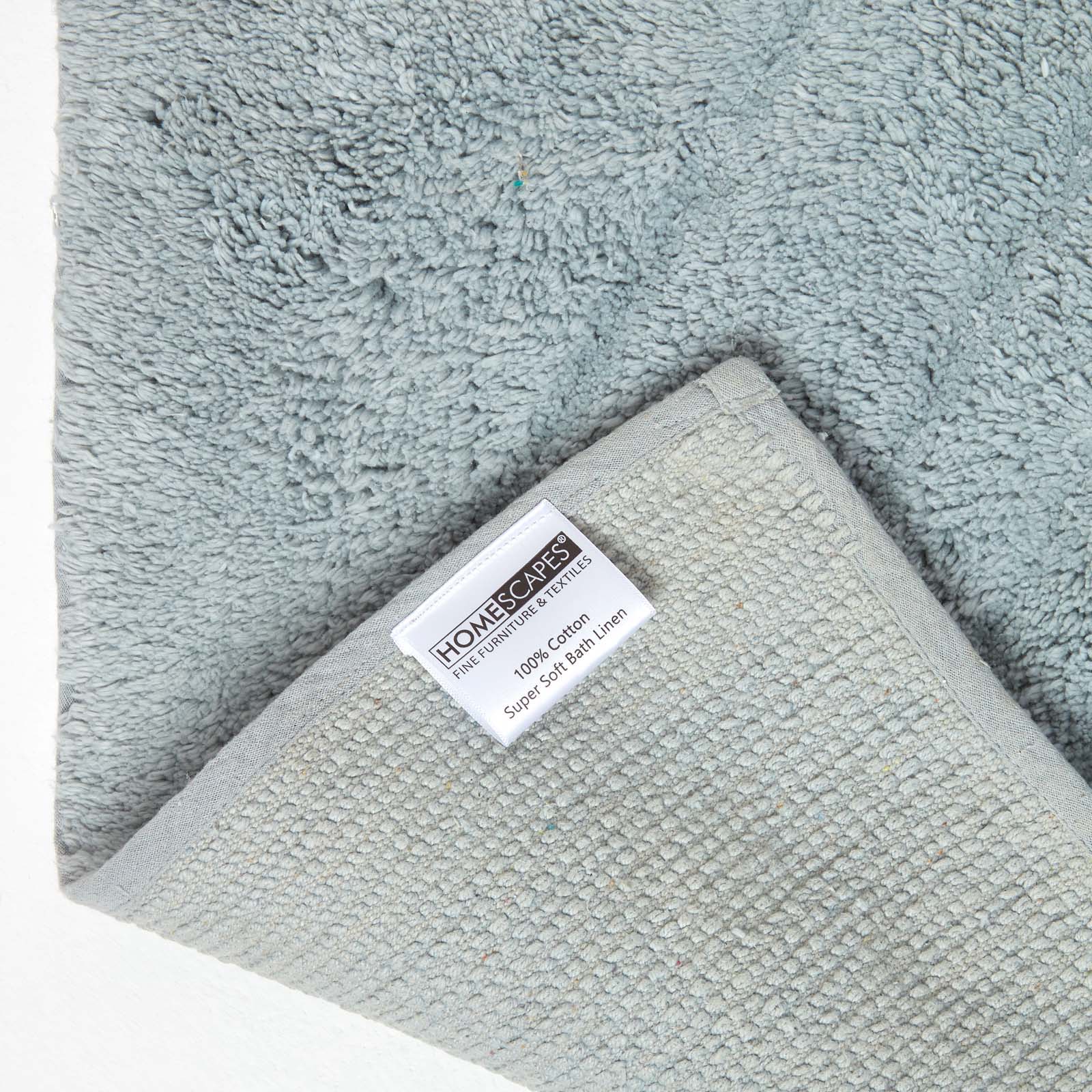Cotton Tufted Rug Union Jack Plain Embossed Mat | 50cm x 75cm | Silver Grey