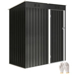 5 X 3 Ft Lean-to Garden Shed, Outdoor Storage Shed | Dark Grey