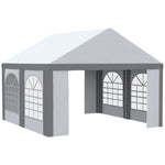 Party Tent, Marquee Gazebo With Sides, Windows And 2 Doors | Small | White